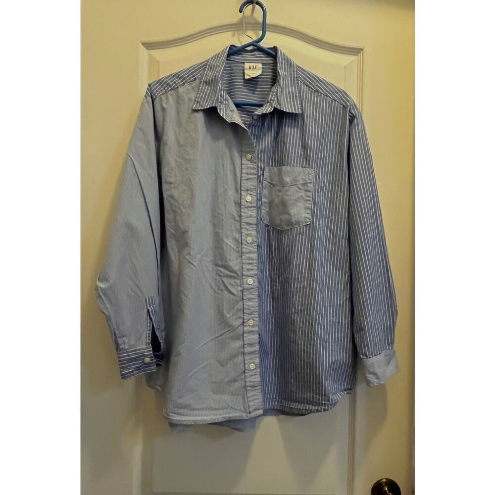 Gap Oversized Poplin Striped Shirt